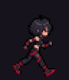 Pixel character running