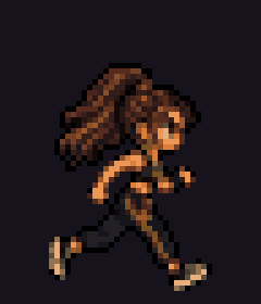 Pixel character running