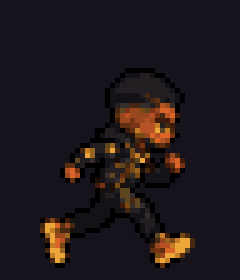 Pixel character running