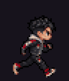 Pixel character running